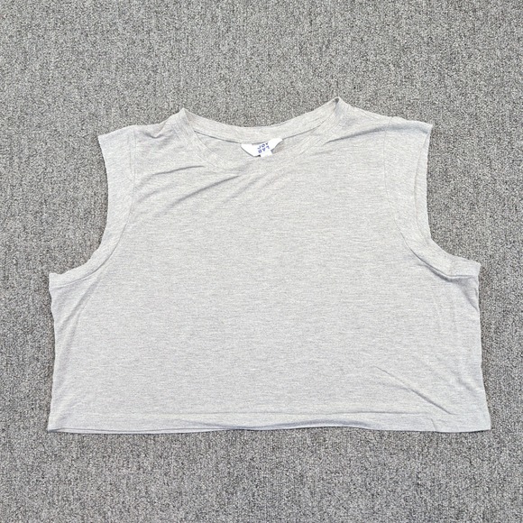 JoyLab Modern Muscle Tank Top XL Gray Crop Athleisure Gym Activewear Sleeveless — photo 2